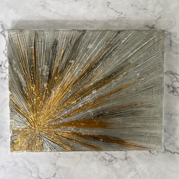 Sparkling Metallic Textured 3D Abstract Art Set of 2 - 8x10 Canvas Modern Décor - Picture 8 of 14